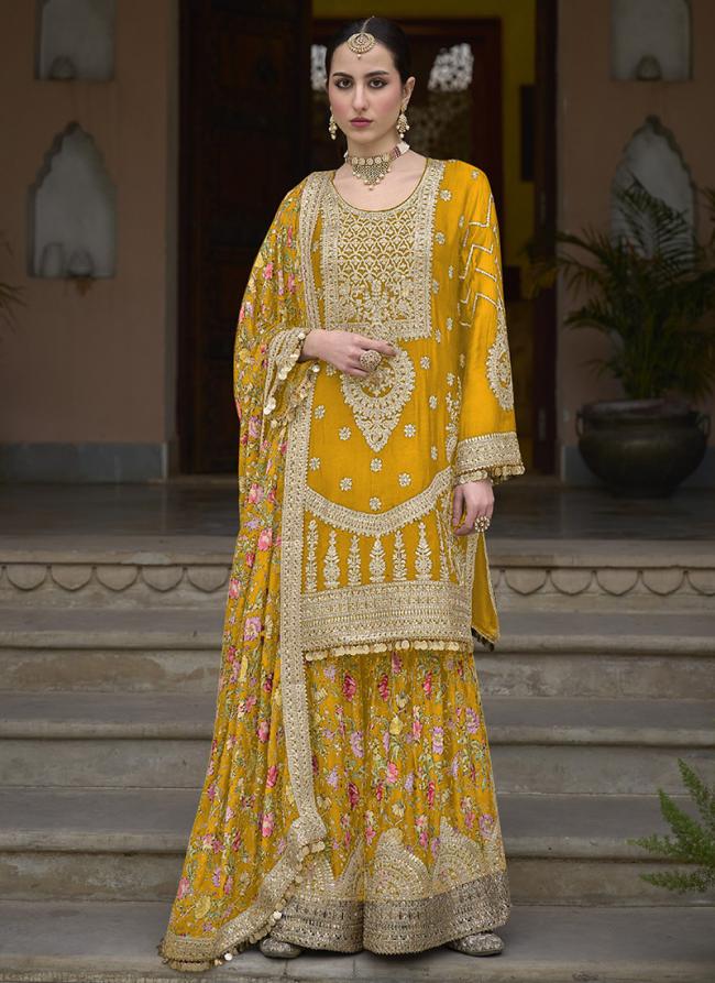 Chinnon Yellow Eid Wear Embroidery Work Readymade Pakistani Suit